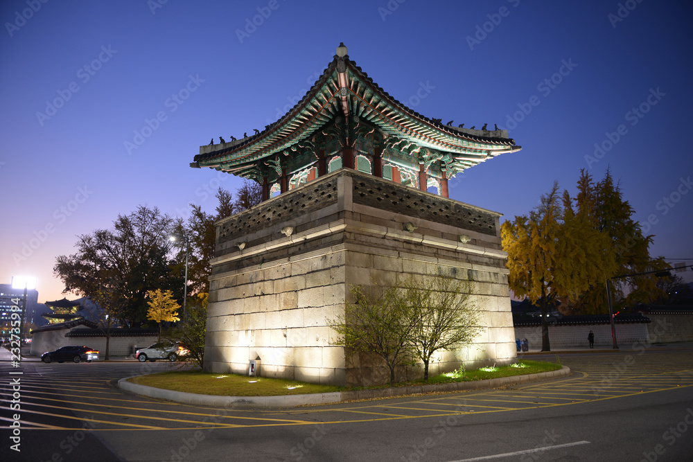 Gyeongbokgung Palace at night in seoul,South Korea Gyeongbokgung Palace at night in seoul,South Korea