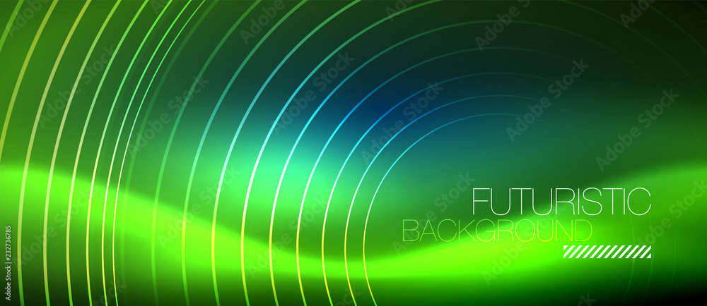 Neon glowing circles background Neon glowing circles background