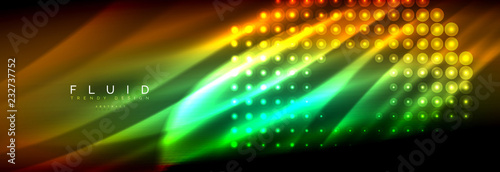 Liquid neon flowing waves, glowing light lines background