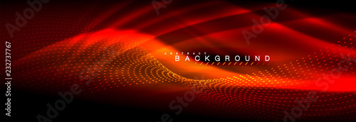 Liquid neon flowing waves, glowing light lines background
