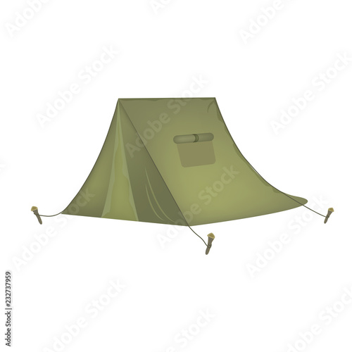 Illustration of tent. Colored on white background.