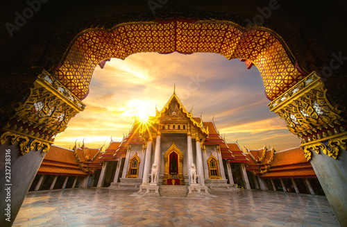 Wat Benchamabophit or the marble temple in Bangkok city, Thailand © anekoho