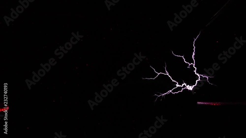 Science project: Lightning is formed between electrodes of high voltage photo