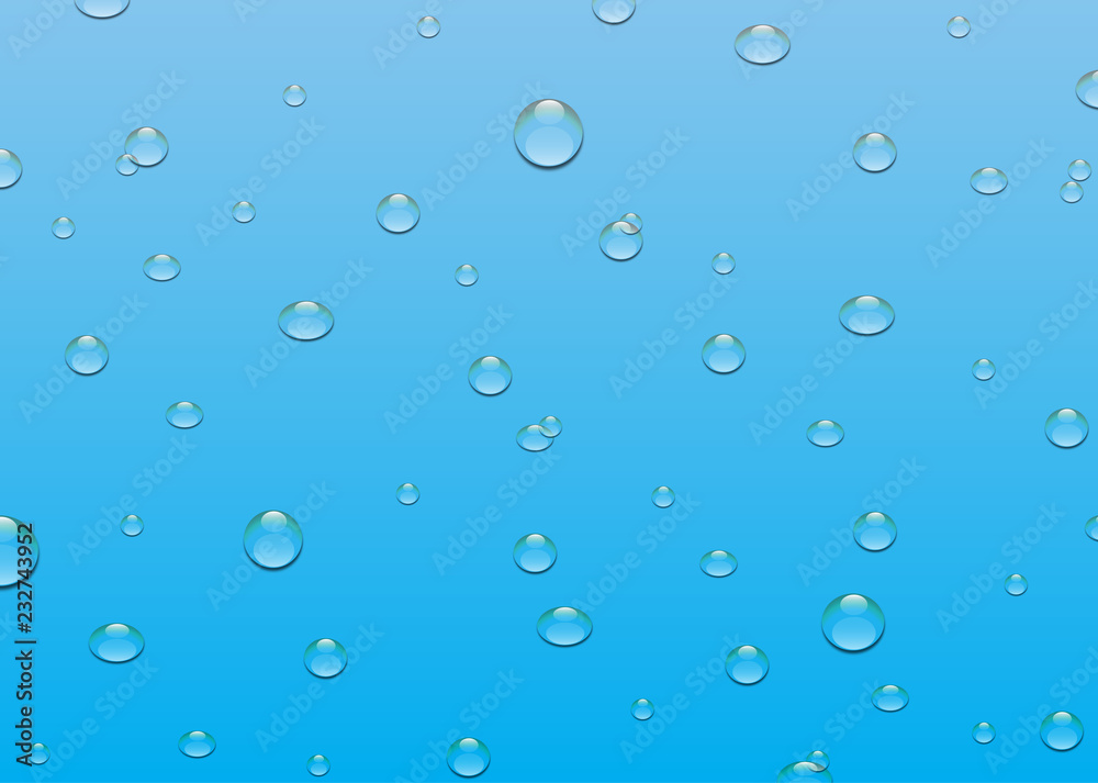 water drop on blue background, illustration design