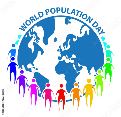 world population day sign symbol concept on white background