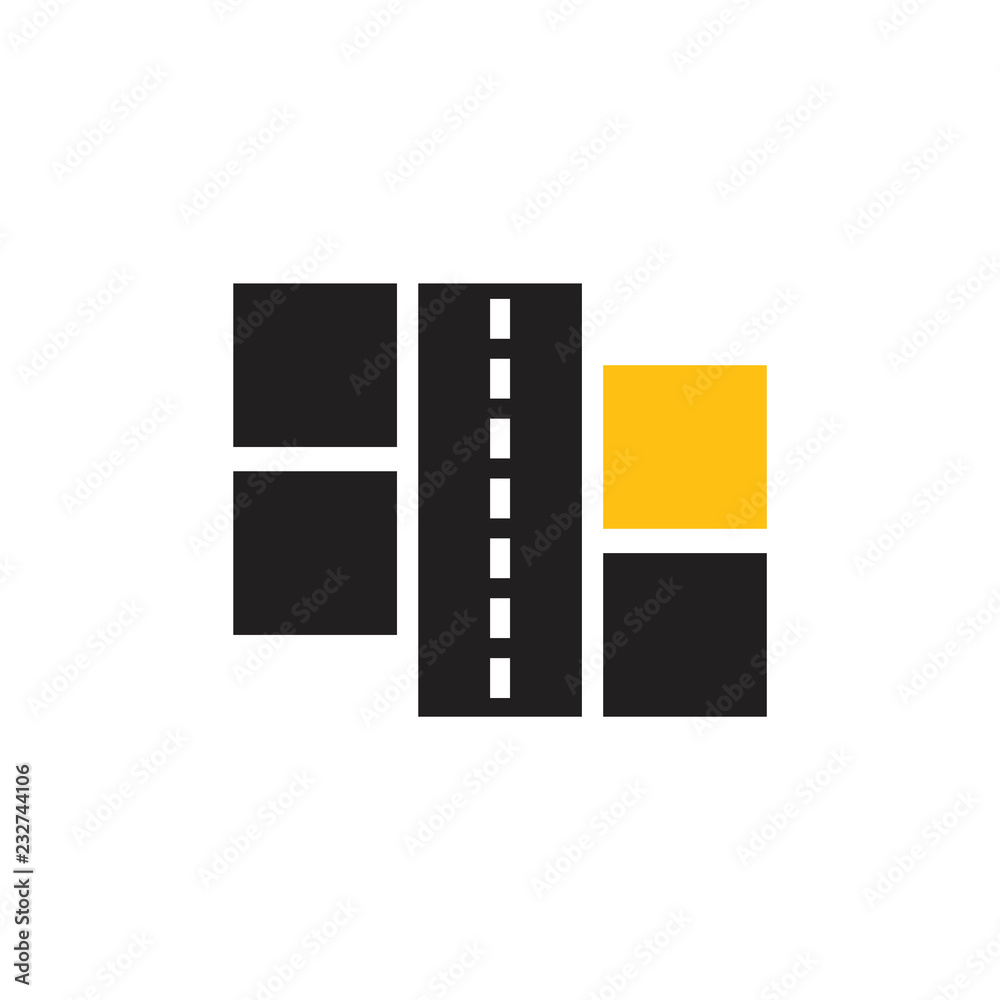road location geometric square logo vector road location geometric square logo vector
