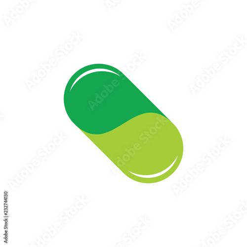 green pill curves symbol logo vector