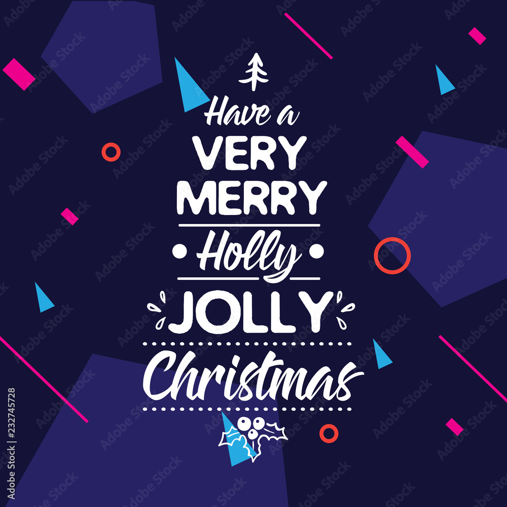 Fototapeta premium Merry Christmas typography.