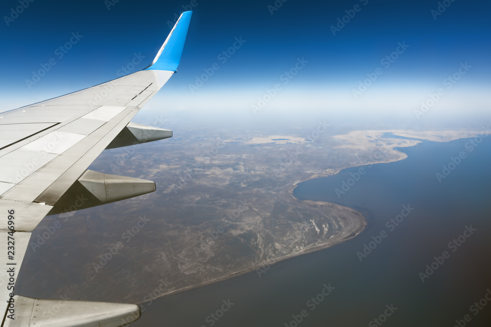 Fototapeta premium Flight over coastline