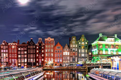 Cityscape at Amsterdam, The Netherlands at night