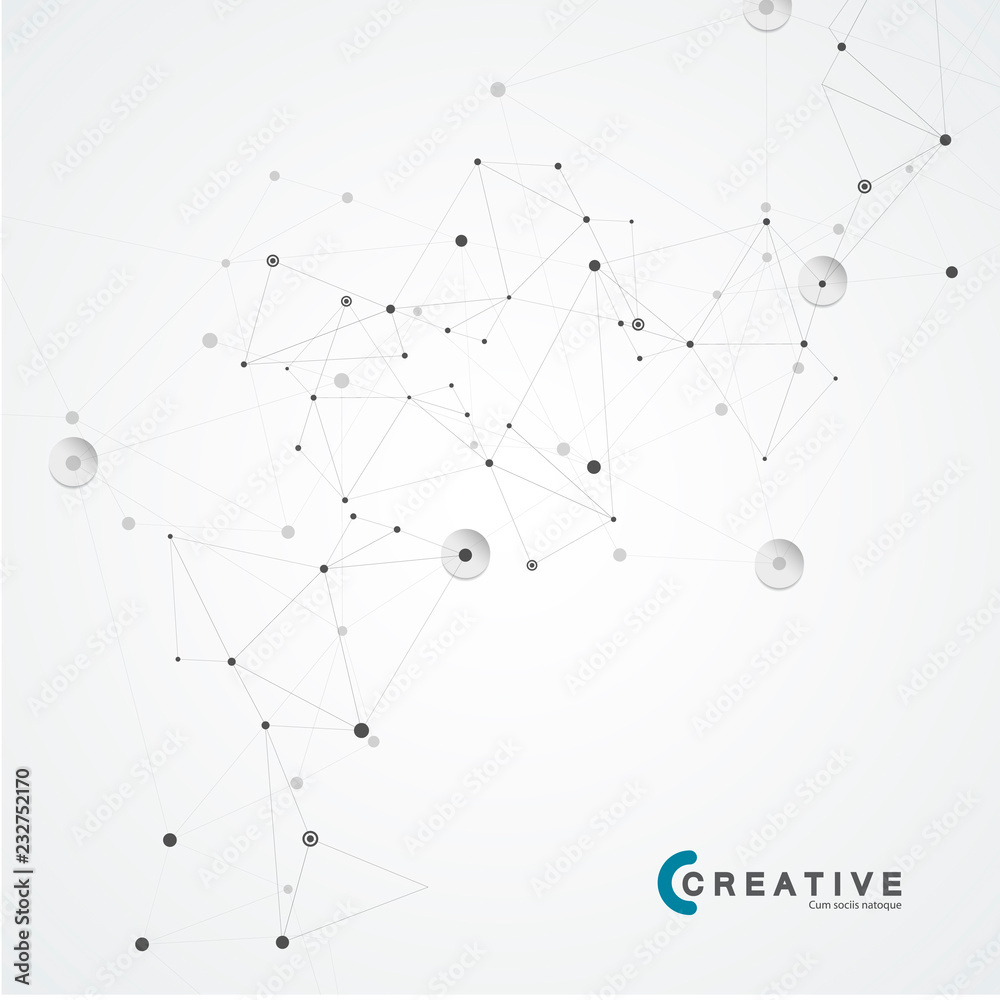 Abstract connect dots and lines