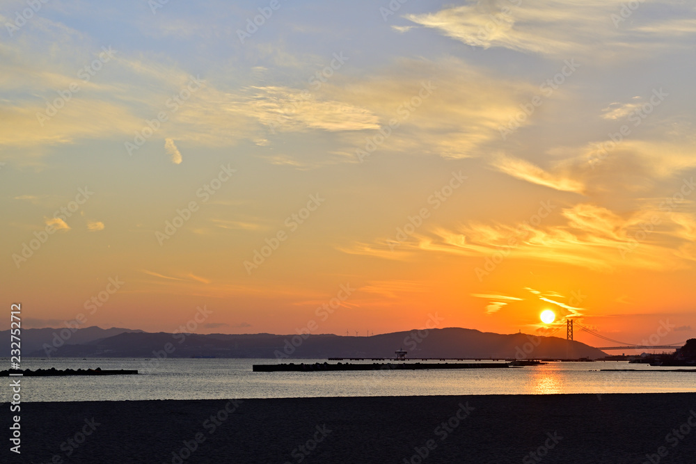 夕暮の須磨の浦 夕暮の須磨の浦