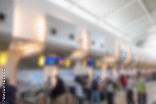 Blurred scene tourists walking check-in at counter airline © Mumemories