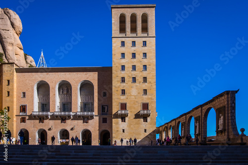 Montserrat monastery on mountain in Barcelona, Catalonia.