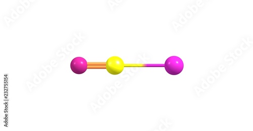 Cyanogen bromide molecular structure isolated on white