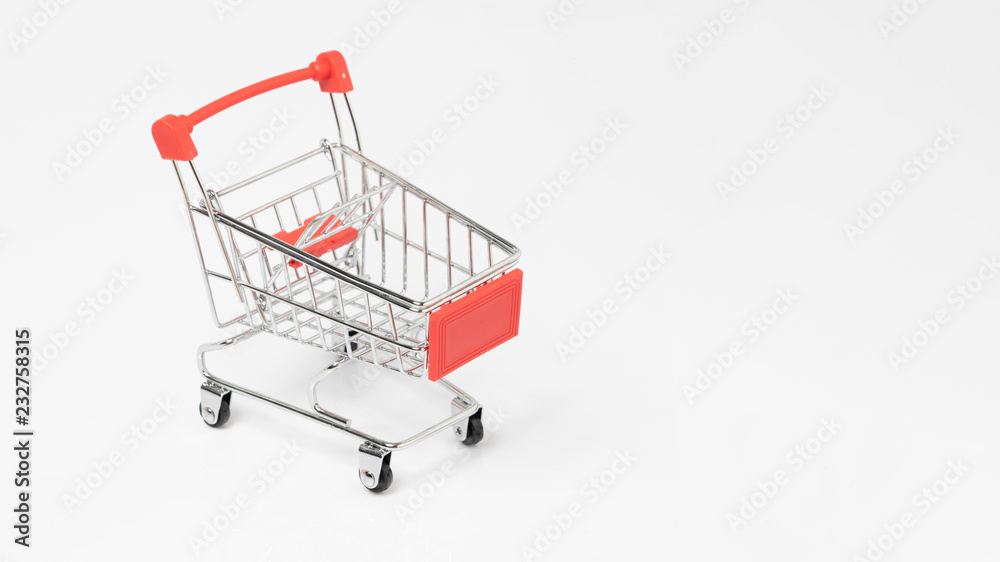 Shopping cart isolated on white background.