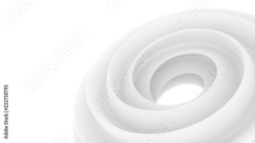 White swirl abstract surface on white background 3d illustration © Alex