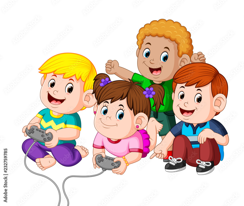 Kids playing video games Stock Photos, Royalty Free Kids playing