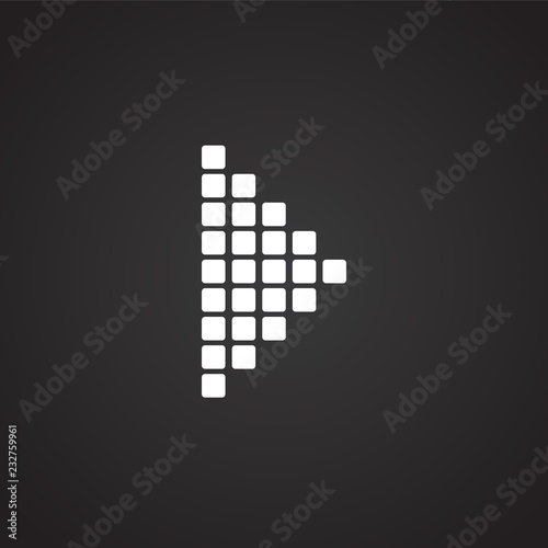 Digital Arrow on black background icon