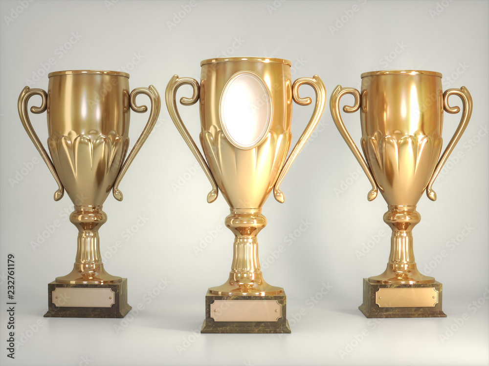 Cups on white background 3d illustration Cups on white background 3d illustration