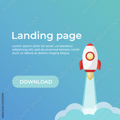 Landing page template. Website template for websites and apps. Landing page vector design UI photo