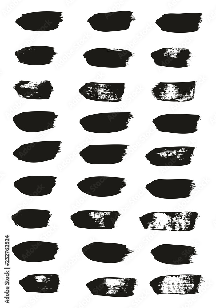 Calligraphy Paint Brush Lines High Detail Abstract Vector Background Set 38