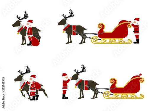 Composition of  Santa's sleigh on transparent background