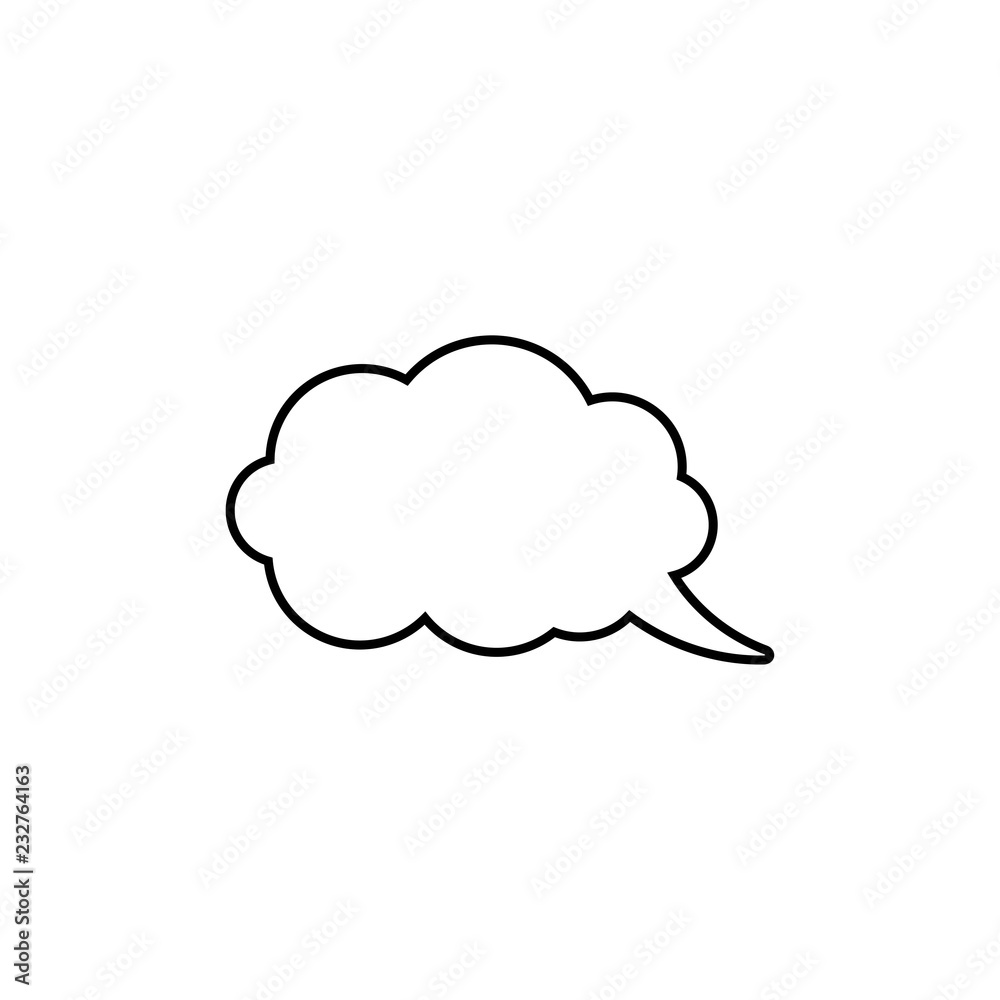 Chat speech bubble line icon isolated on white. Chat speech bubble line icon isolated on white.