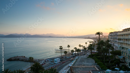 Cannes la croisette au sunset