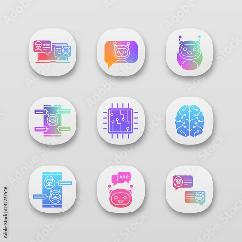 Chatbots app icons set
