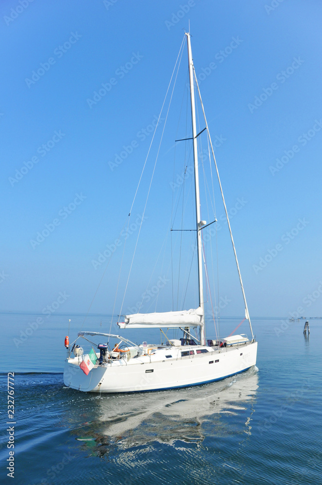 Yacht in the Adriatic sea in Venice