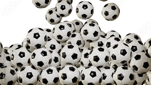 Fotografia Falling soccer balls that pile up