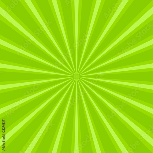 Sunlight abstract background. Green color burst background. Vector illustration. Sun beam ray sunburst