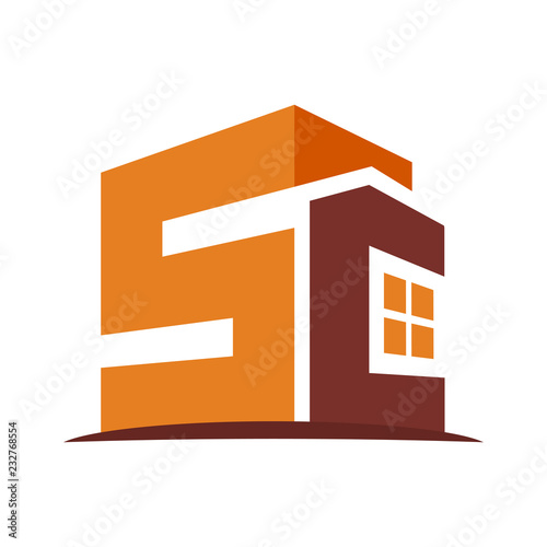 icon logo for the construction business, with combination of the initials S & C
