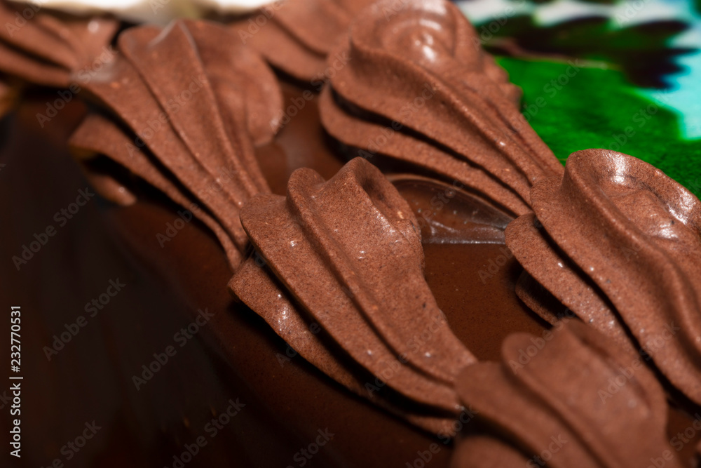chocolate mousse decor on birthday cake chocolate mousse decor on birthday cake