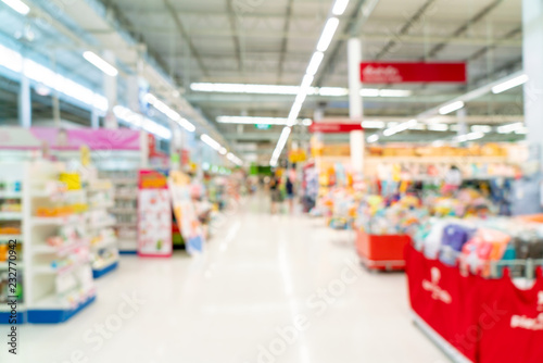 Fotografia abstract blur in supermarket for background