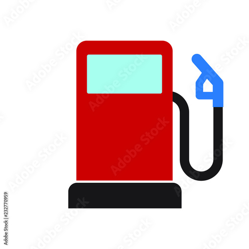 Gasoline pump illustration, gas station sign, vector fuel sign