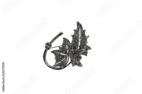 brooch on white background