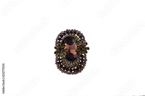 brooch on white background