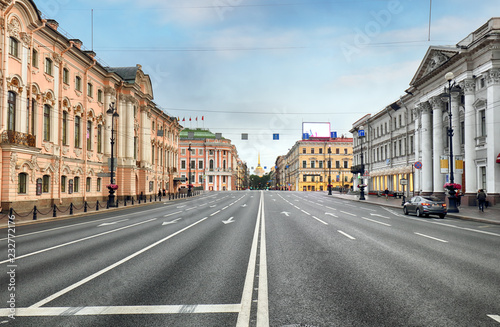 View of the famous Nevsky Prospect, Saint Petersburg