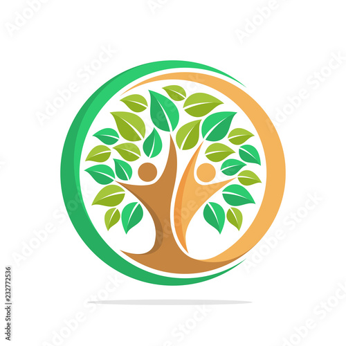 vector icon illustration with the concept of people tree