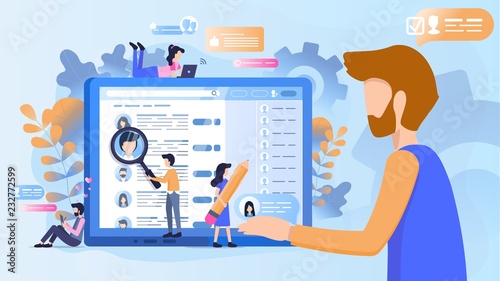 Concept of recruitment to work in the company