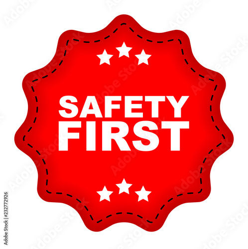 red vector banner safety first