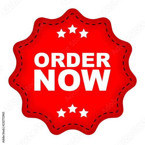 red vector banner order now