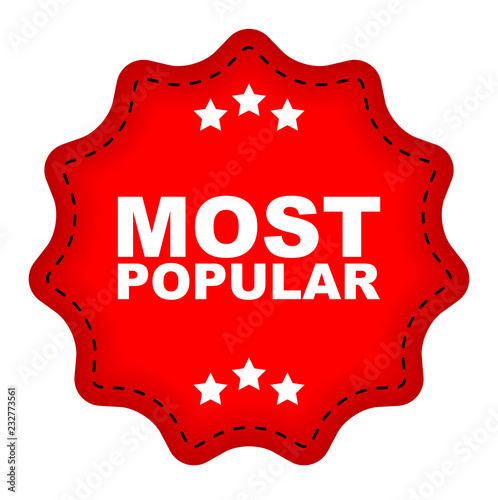 red vector banner most popular