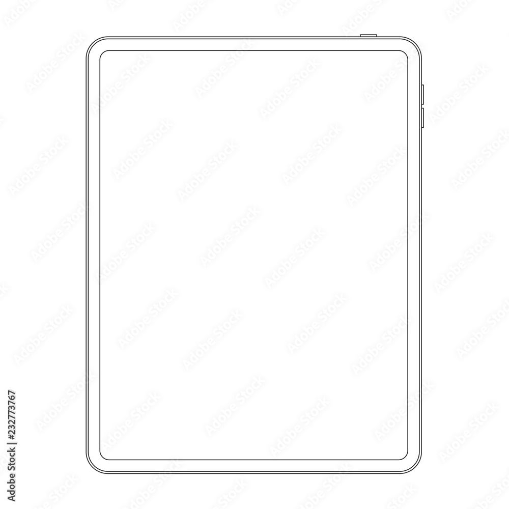 Outline line style of new version vector tablet computer isolated. Outline line style of new version vector tablet computer isolated.