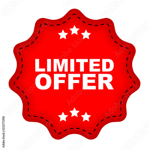 red vector banner limited offer