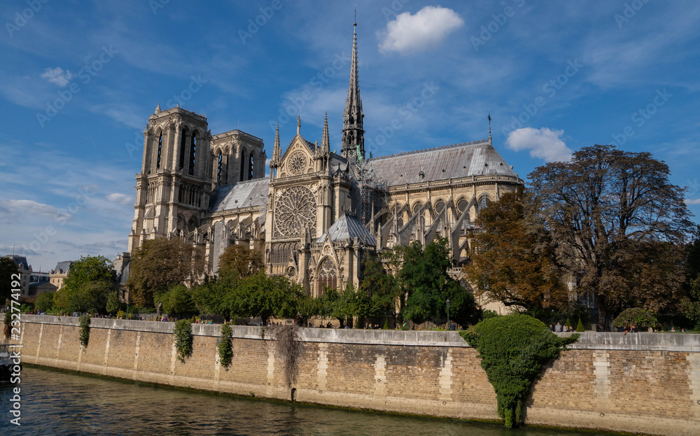 Old view on Notre Dame before the fire