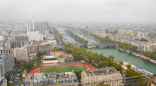 Panorama of Paris - View from the top of Eiffel tower