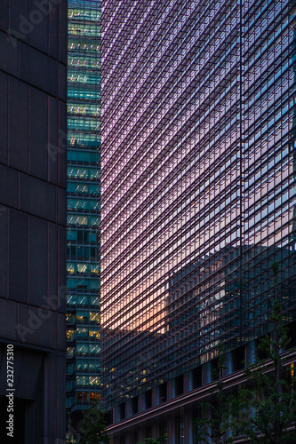skyscraper sunset